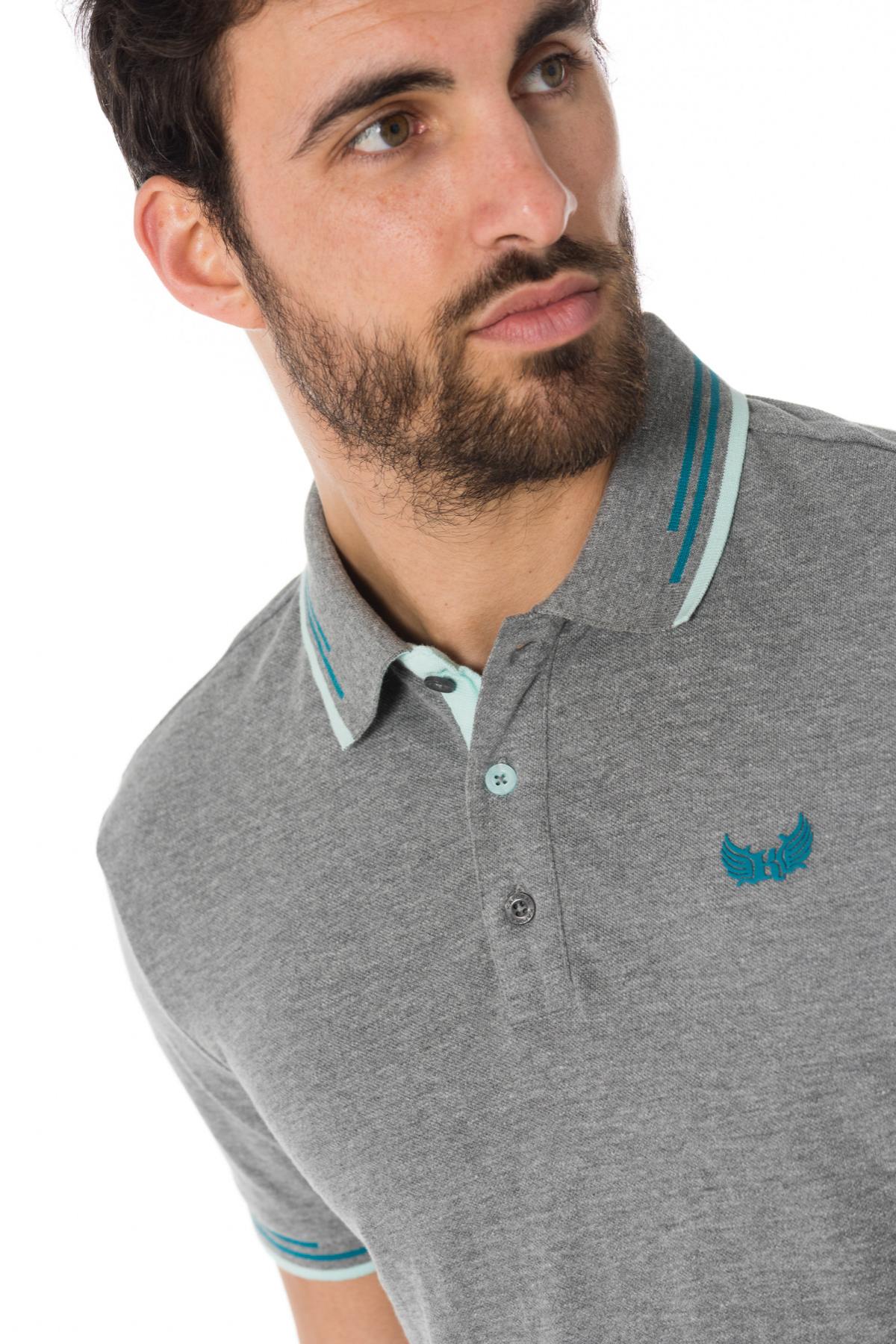 Men's heather gray polo shirt - Image n°2