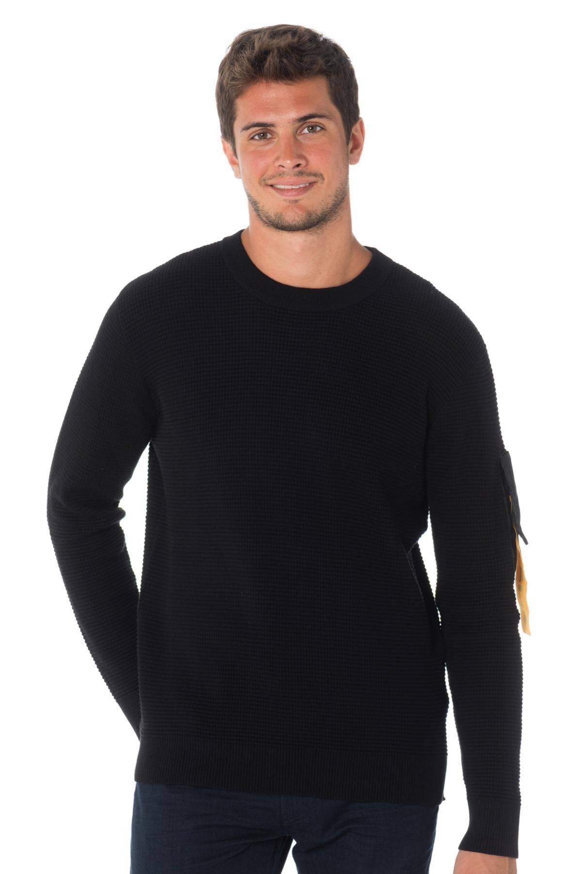 Diesel men's black textured sweater - Image n°1