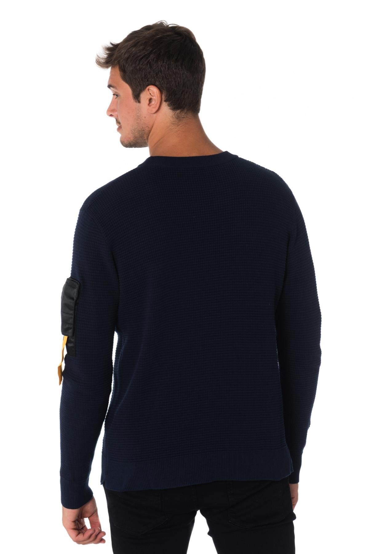 Diesel men's navy blue textured sweater - Image n°4