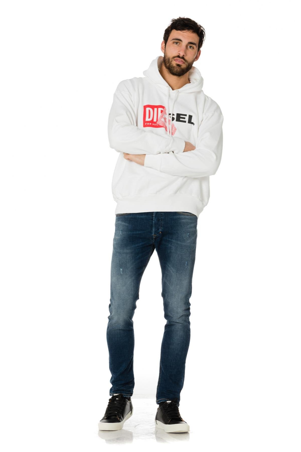 White sweatshirt with Diesel inscription - Image n°2