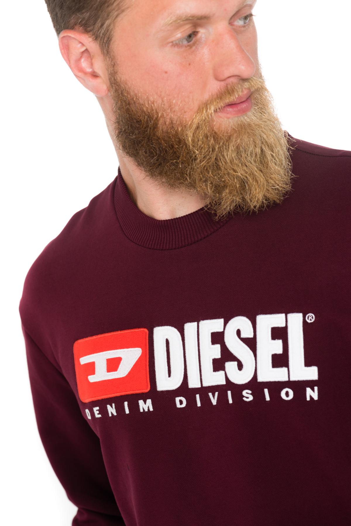 Men's burgundy Diesel sweatshirt - Image n°4