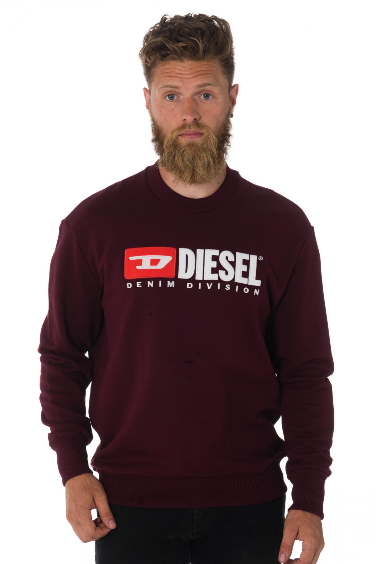 Men's burgundy Diesel sweatshirt - Image n°1