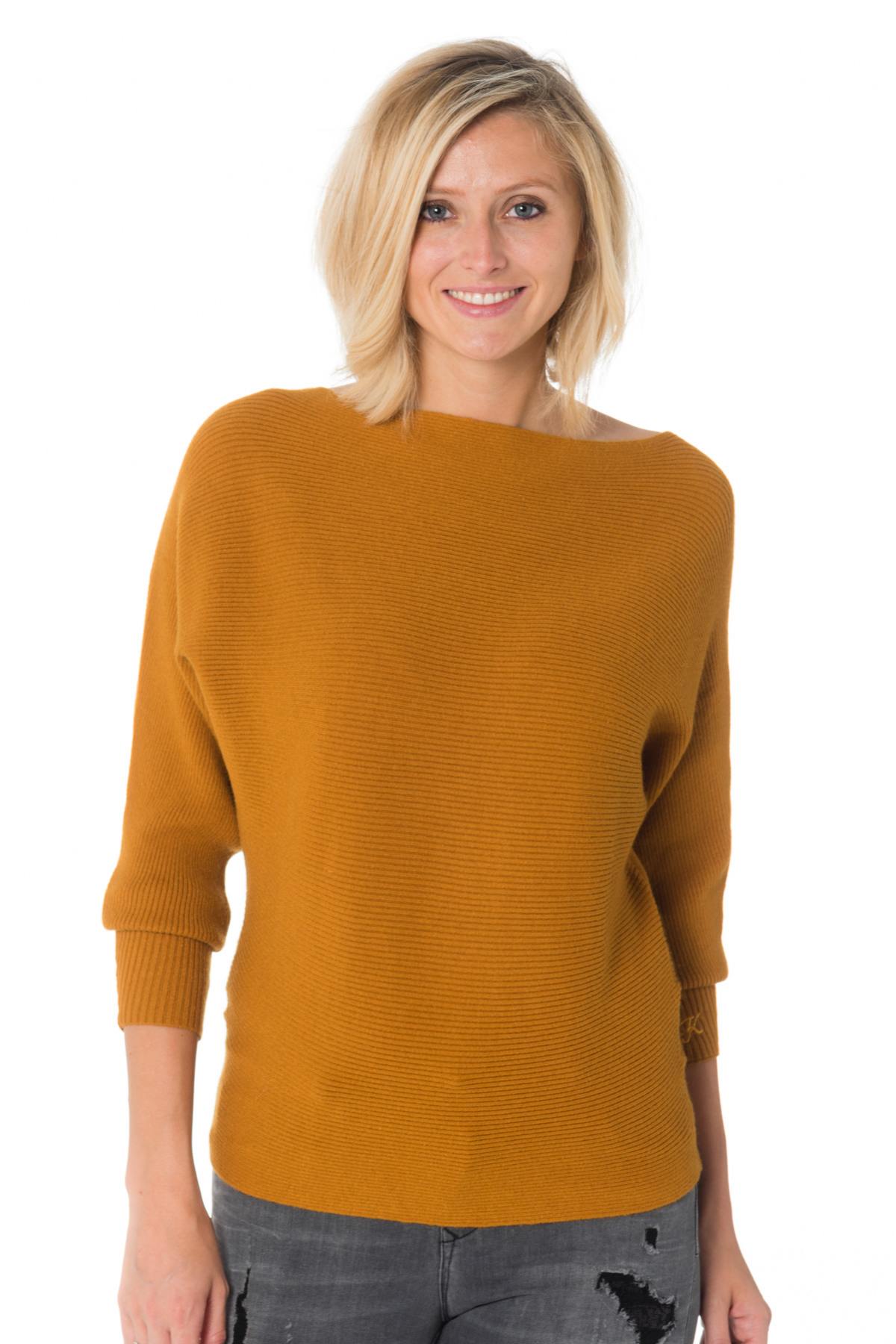 Kaporal women's ribbed sweater in honey color - Image n°3