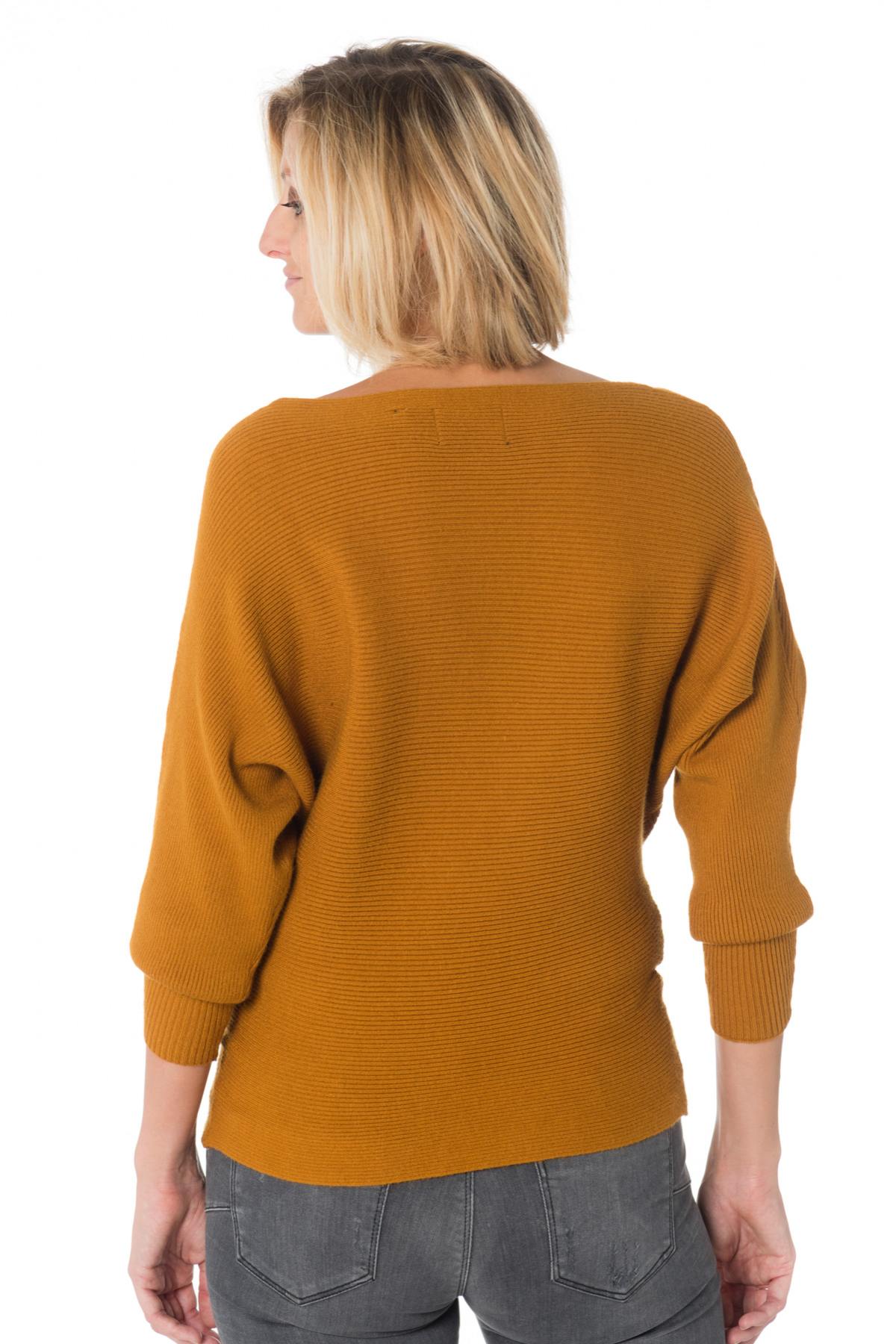 Kaporal women's ribbed sweater in honey color - Image n°4