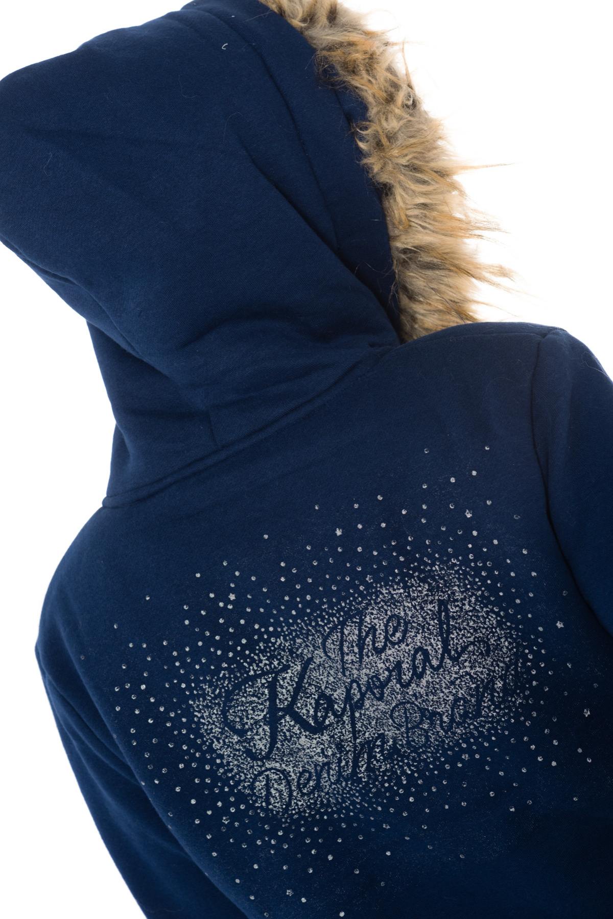 Kaporal women's navy blue zipped hooded sweatshirt - Image n°6