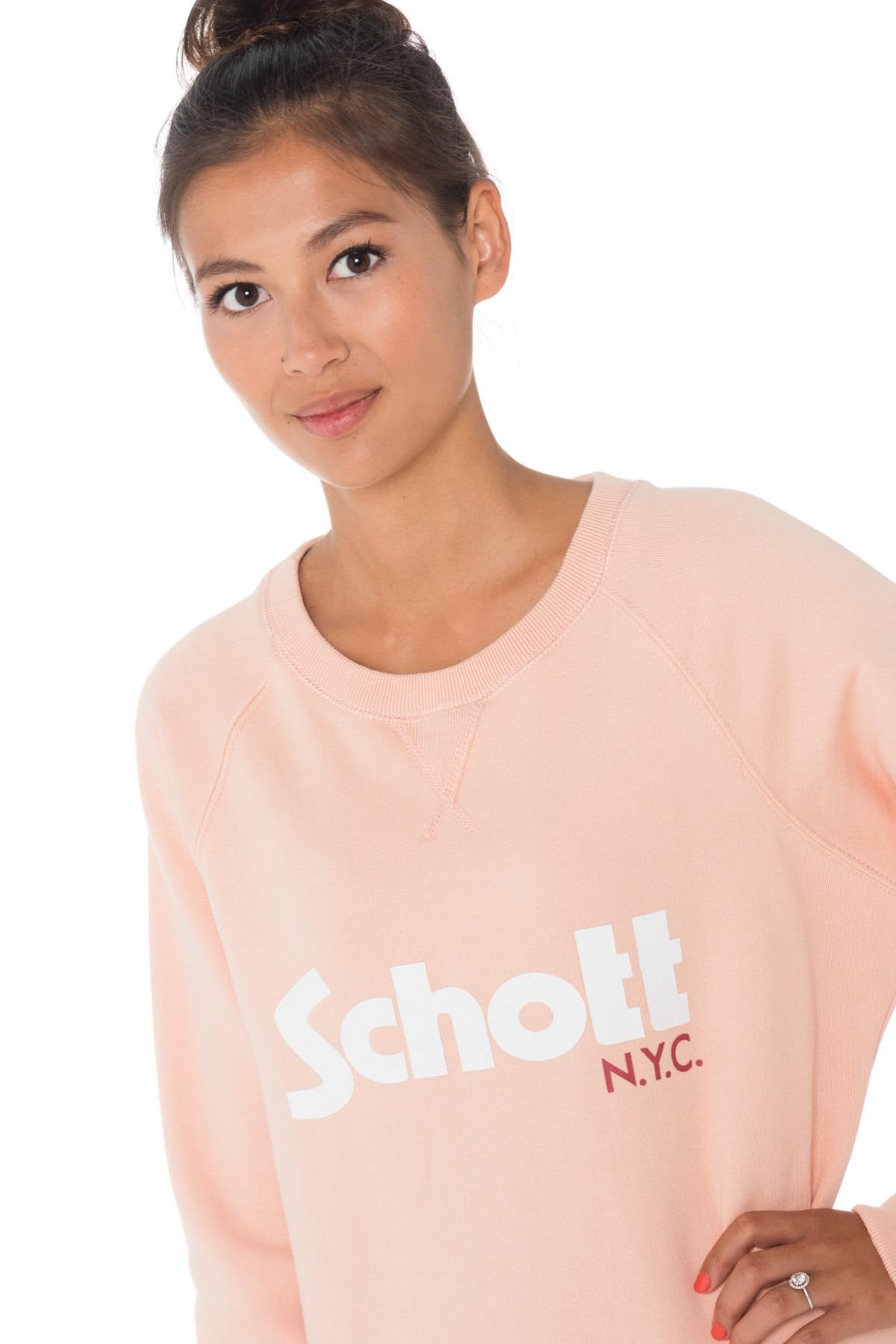 Schott women's pink sweatshirt - Image n°4