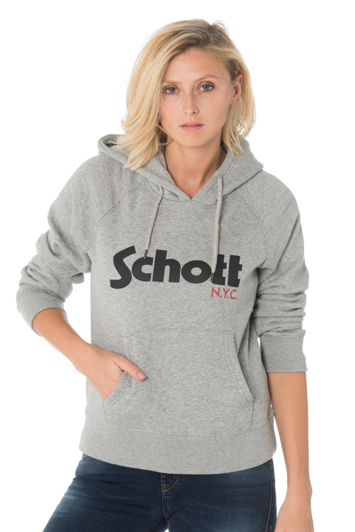 Schott women's hooded sweatshirt - Image n°1