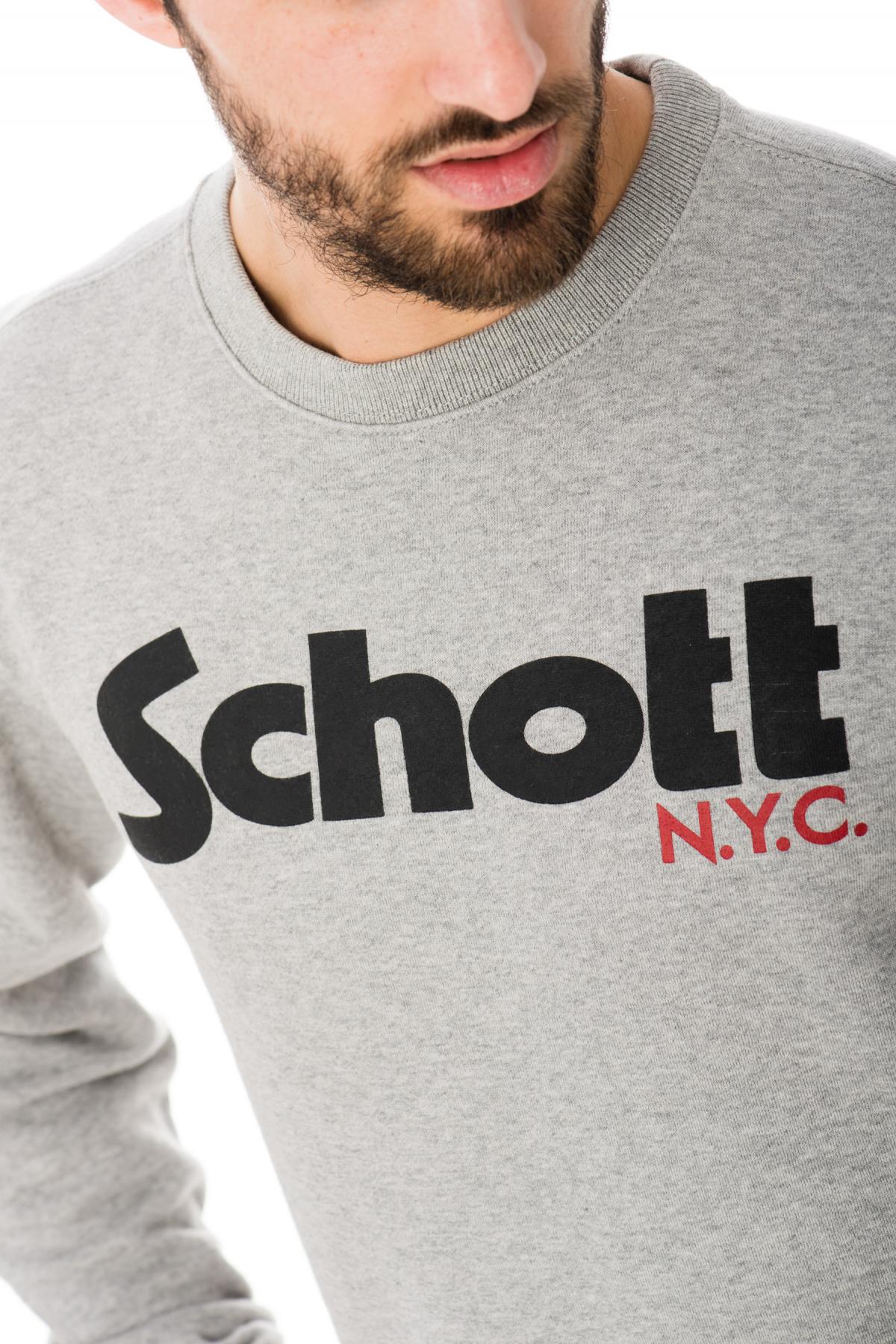 Original Schott heather gray sweatshirt jumper - Image n°4