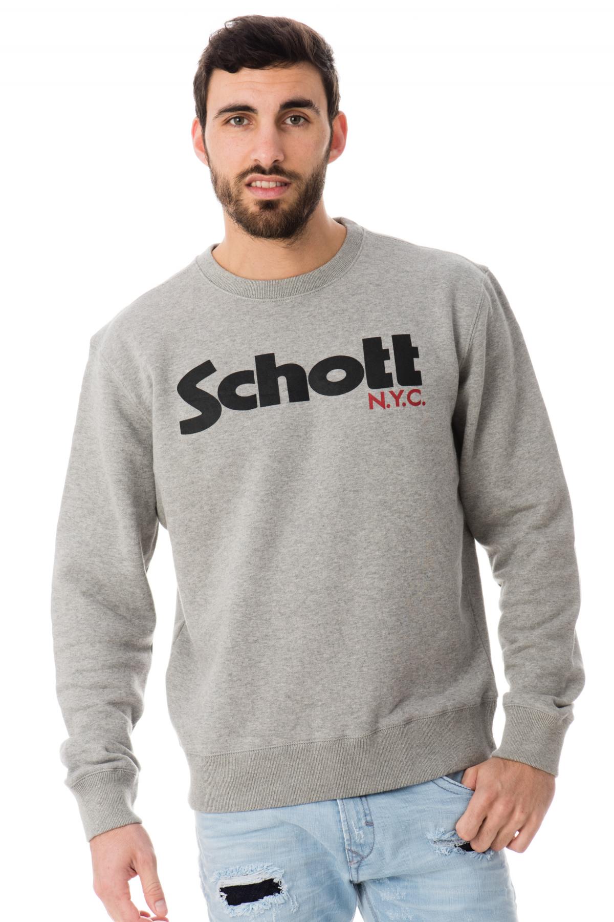 Original Schott heather gray sweatshirt jumper - Image n°1