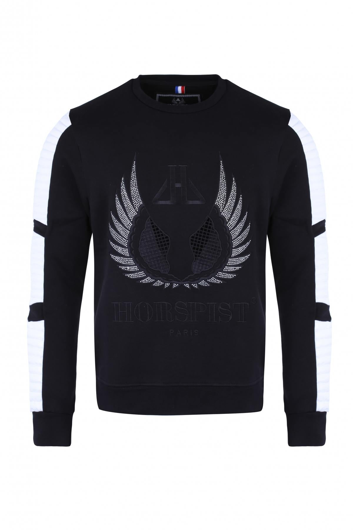 Horspist men's black and white sweatshirt - Image n°3