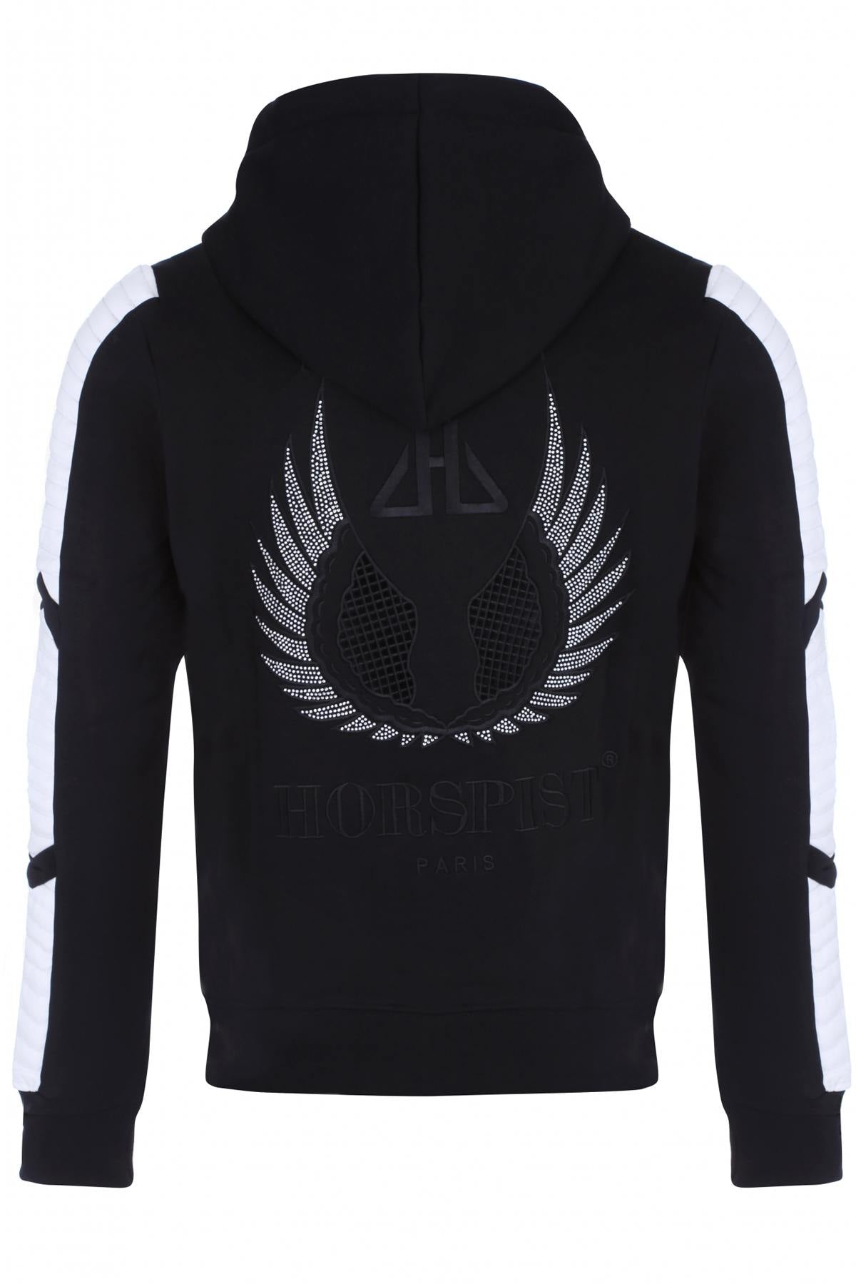 Black/White Horspist Zip Hoodie - Image n°4