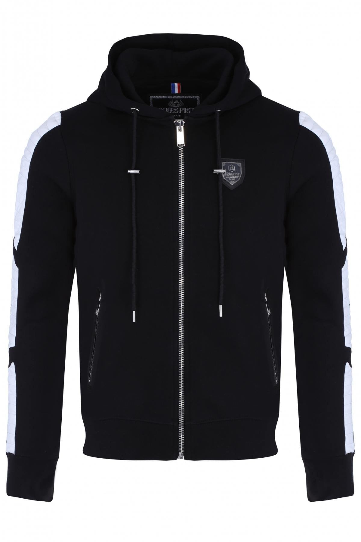 Black/White Horspist Zip Hoodie - Image n°3