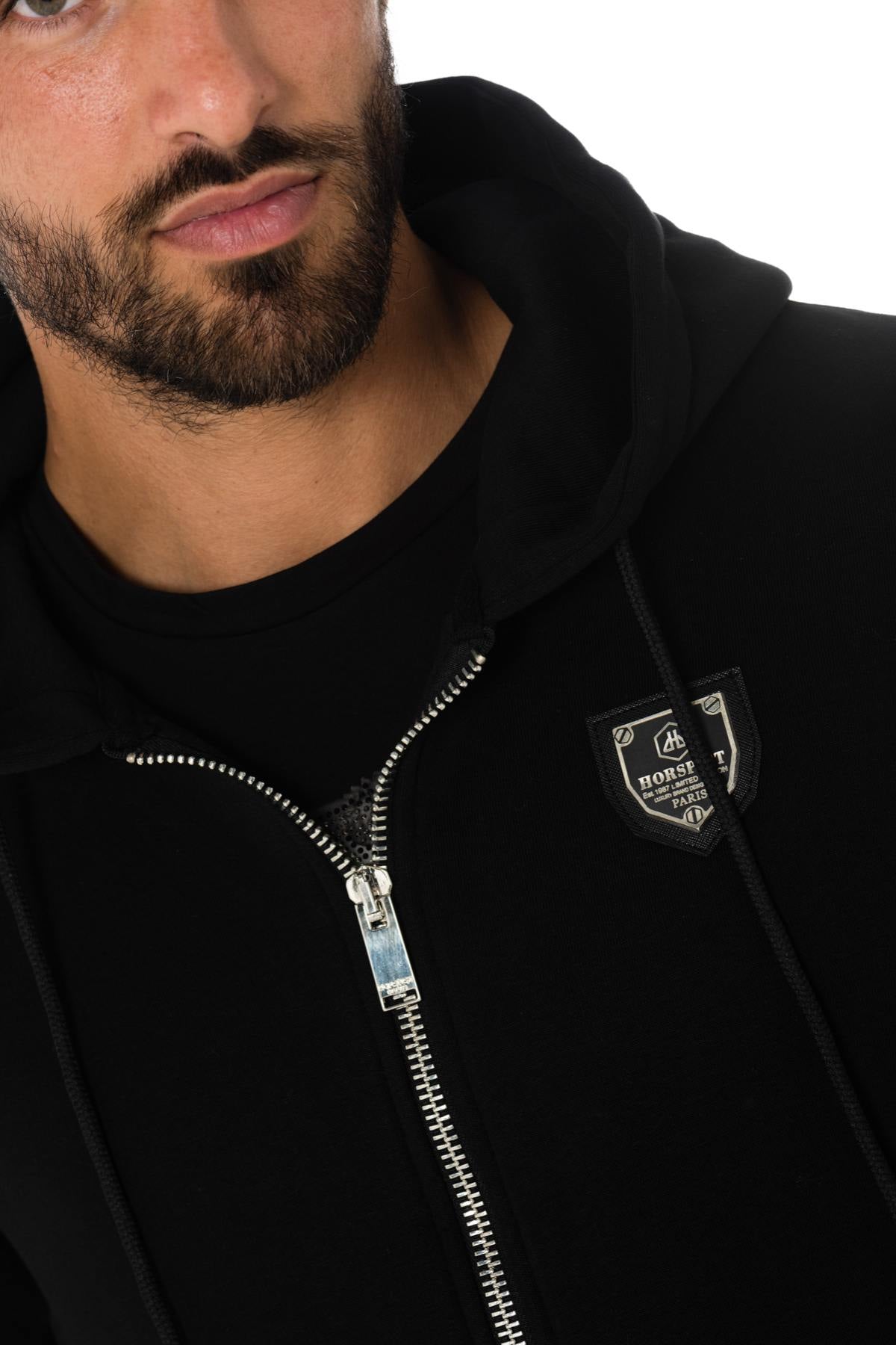 Black/White Horspist Zip Hoodie - Image n°7