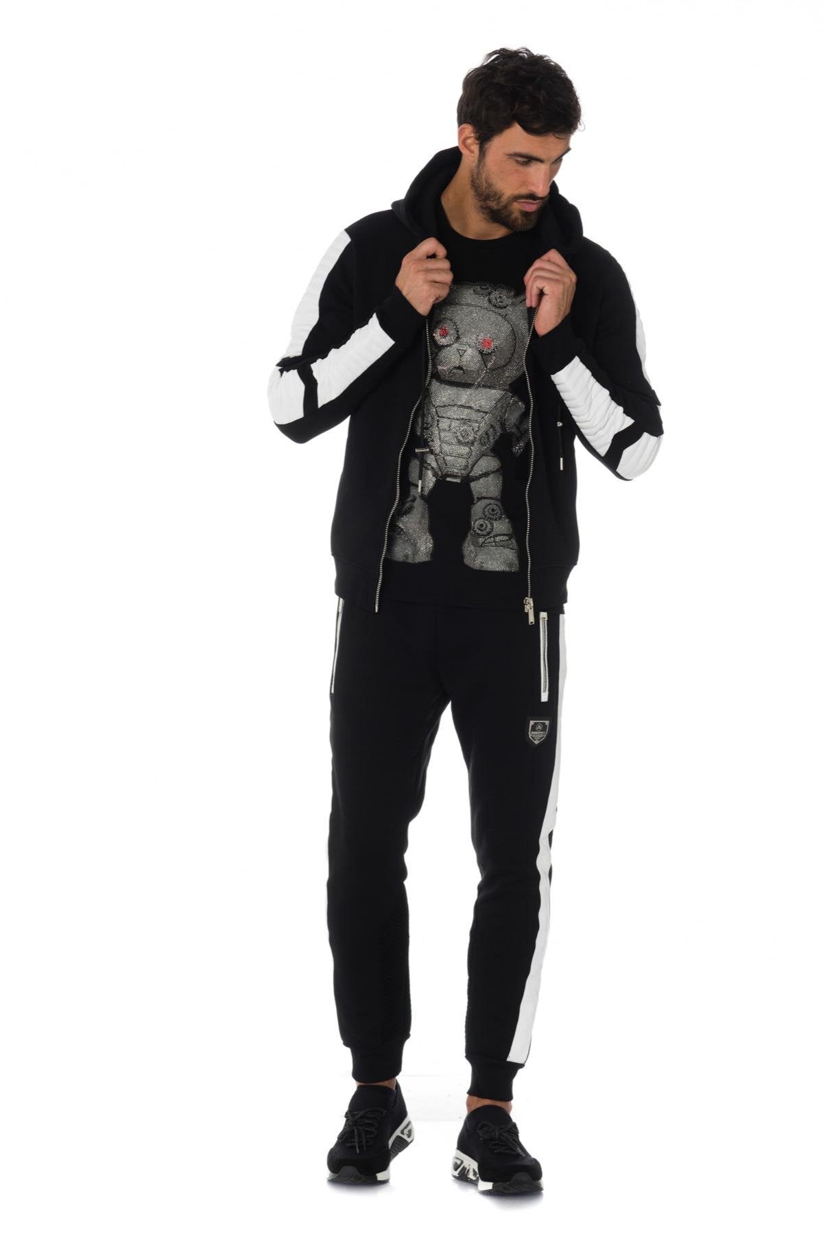 Black/White Horspist Zip Hoodie - Image n°2