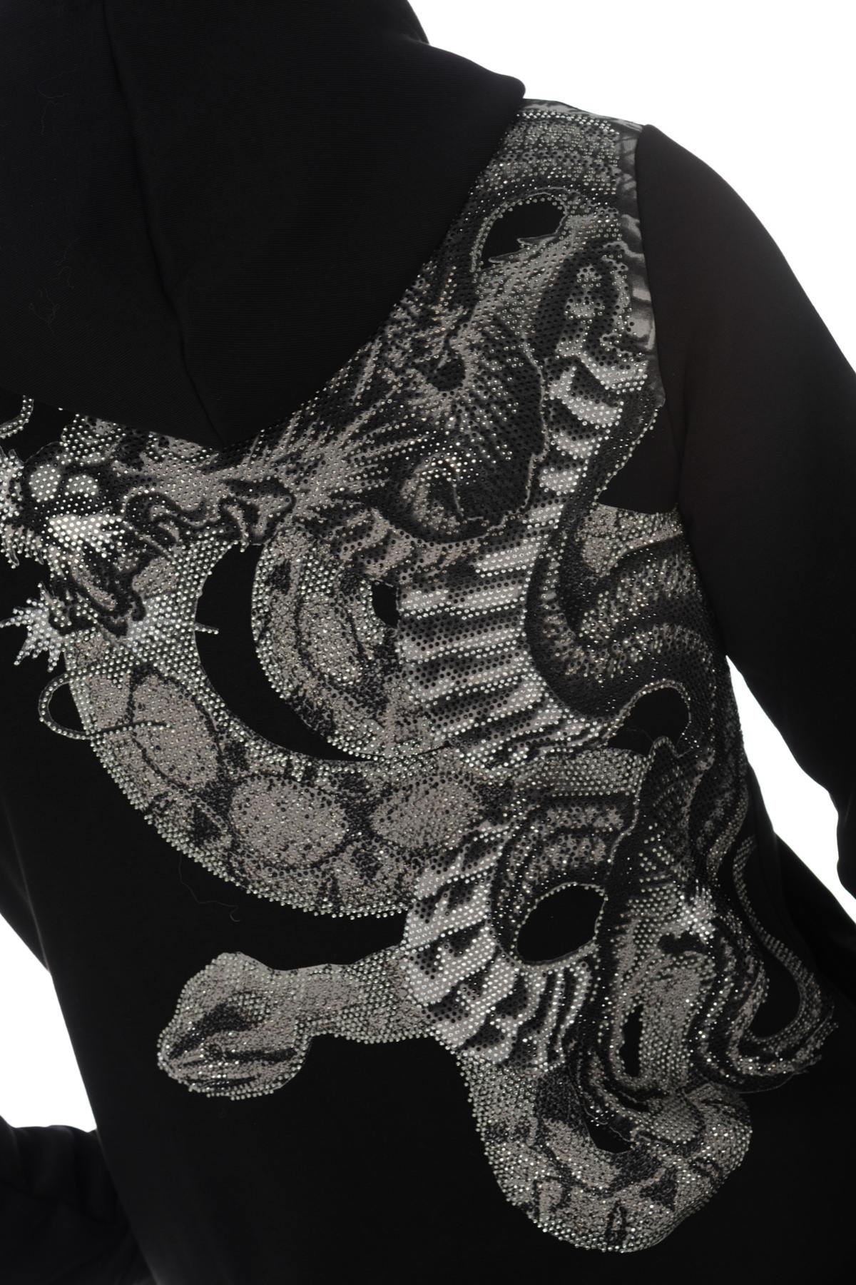 Hoodie with rhinestone snake on the back - Image n°7