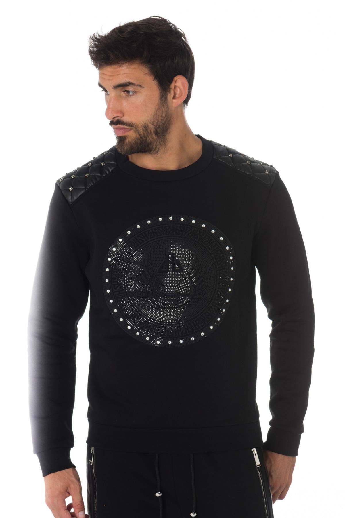 Horspist sweatshirt with quilting and studs on the shoulders - Image n°1