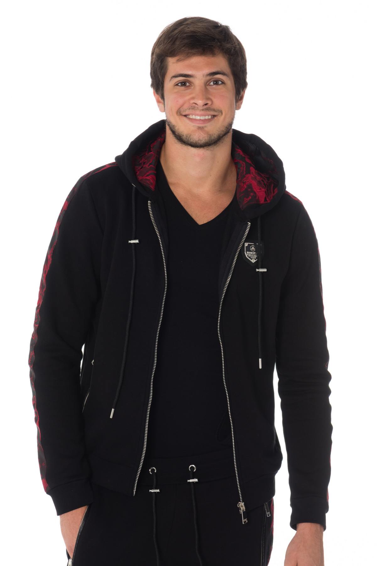 Horspist men's red and black zipped sweatshirt - Image n°4