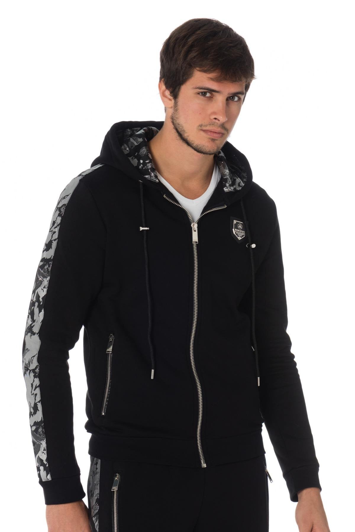 Horspist men's black/silver zipped sweatshirt - Image n°6