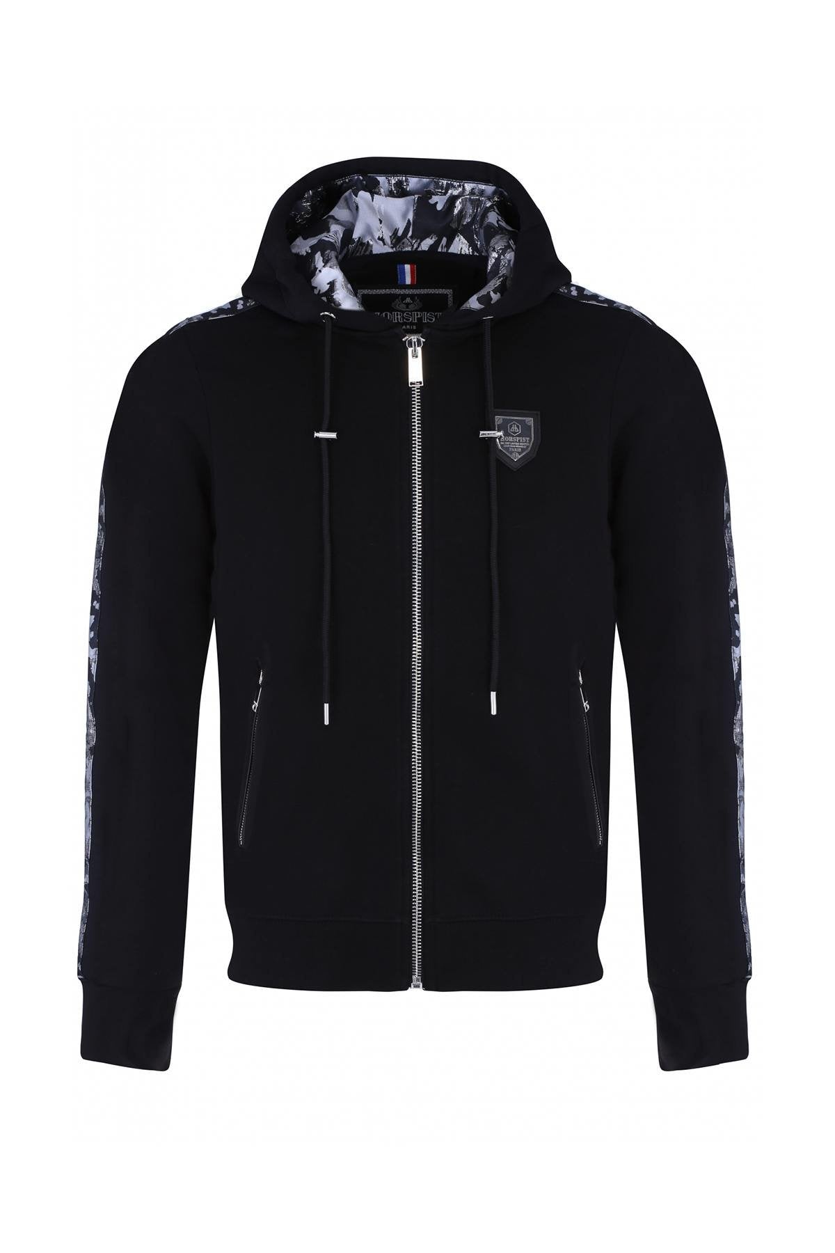 Horspist men's black/silver zipped sweatshirt - Image n°3