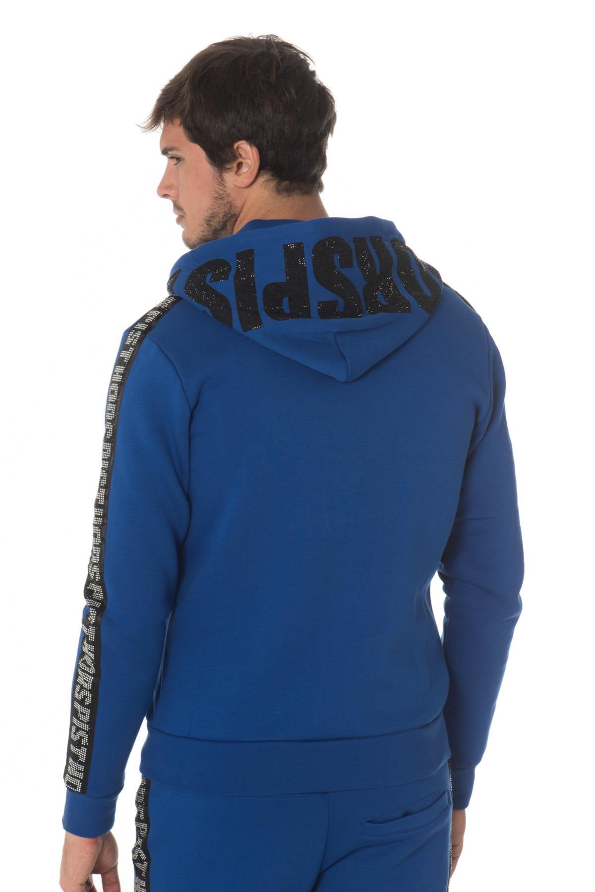 Horspist men's royal blue sweatshirt with rhinestones - Image n°8