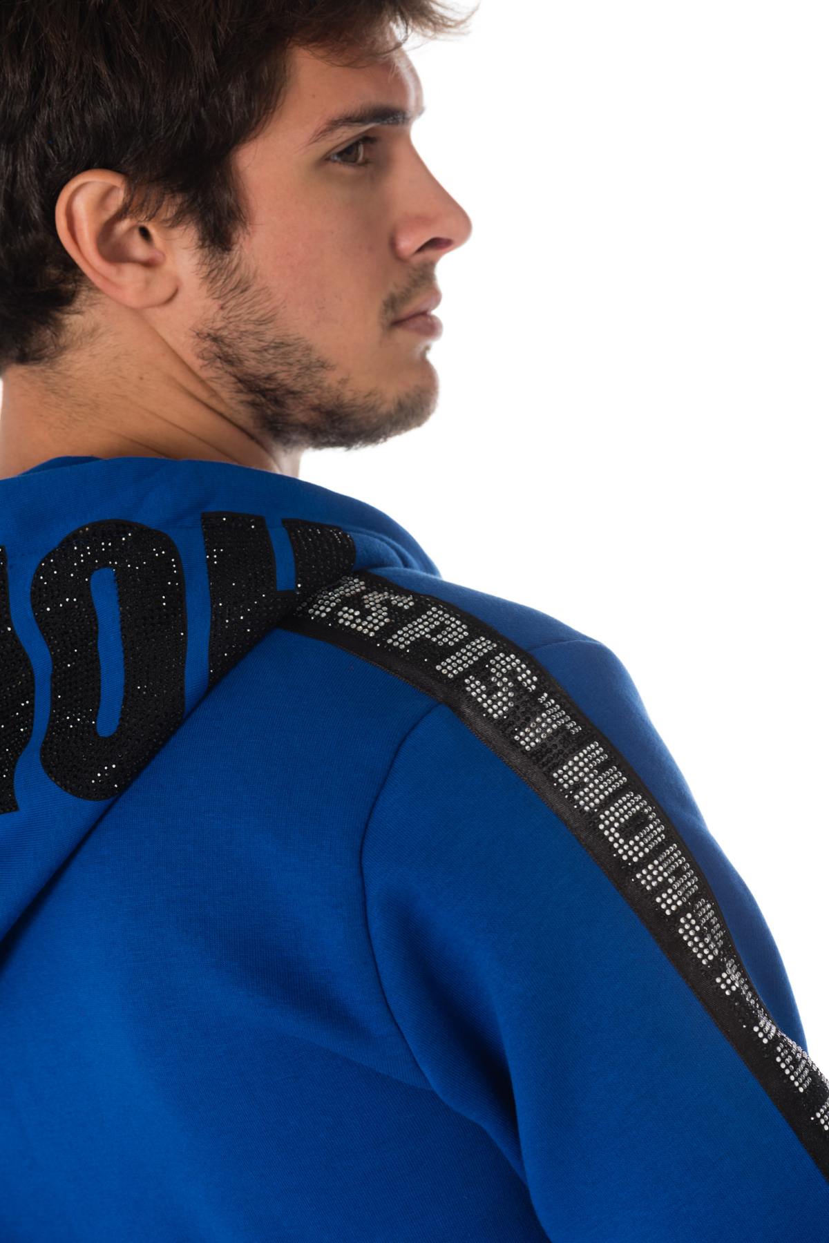 Horspist men's royal blue sweatshirt with rhinestones - Image n°6