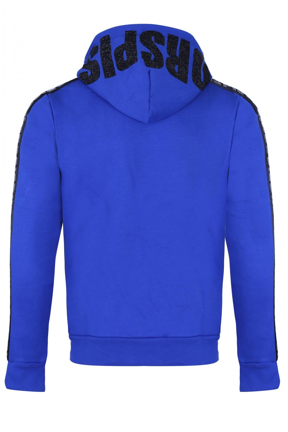 Horspist men's royal blue sweatshirt with rhinestones - Image n°4