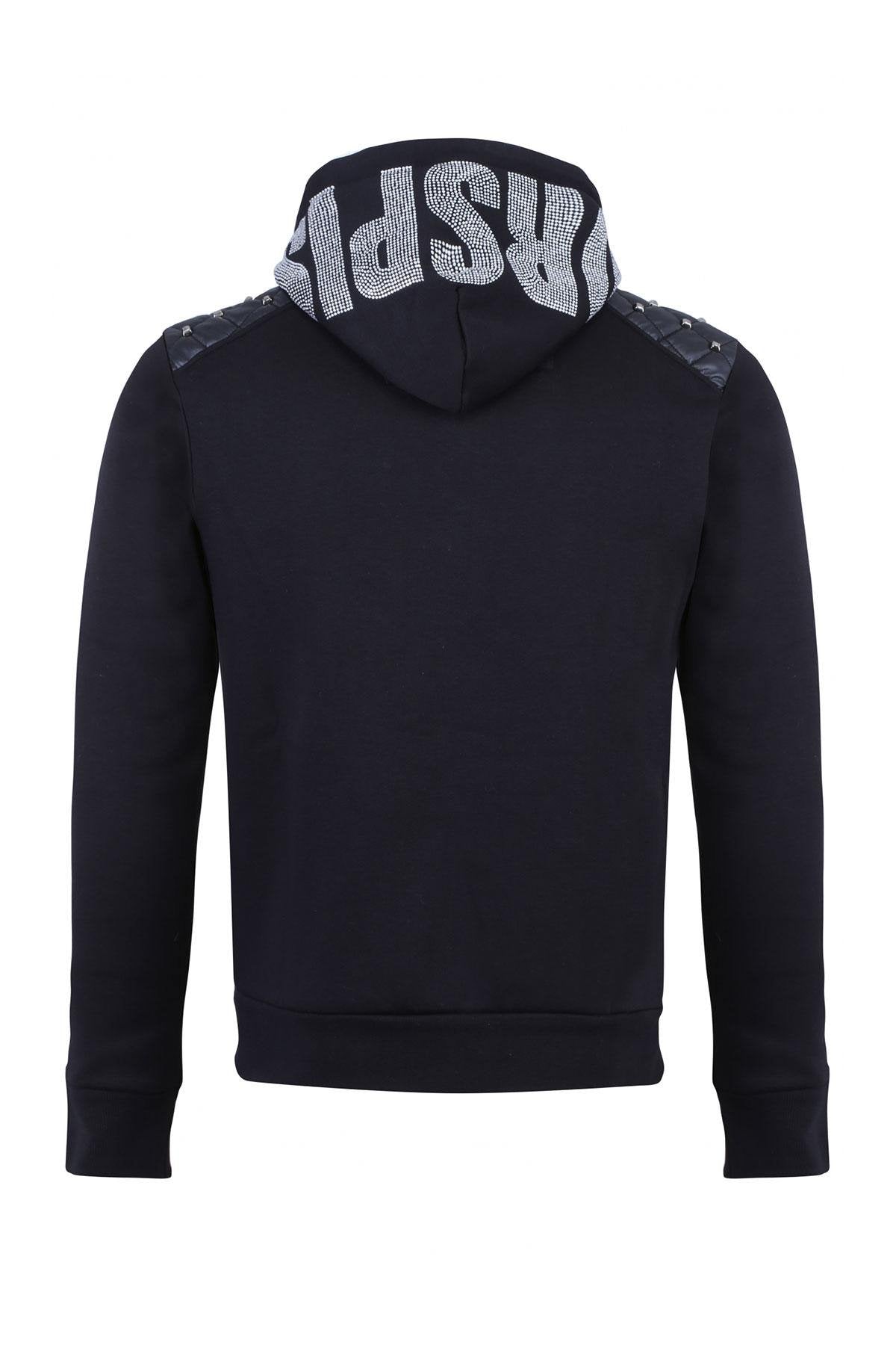 Zipped sweatshirt with rhinestones and Horspist studs - Image n°5