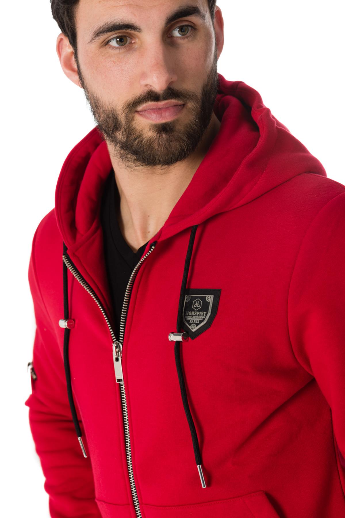 Horspist men's red zipped sweatshirt - Image n°4