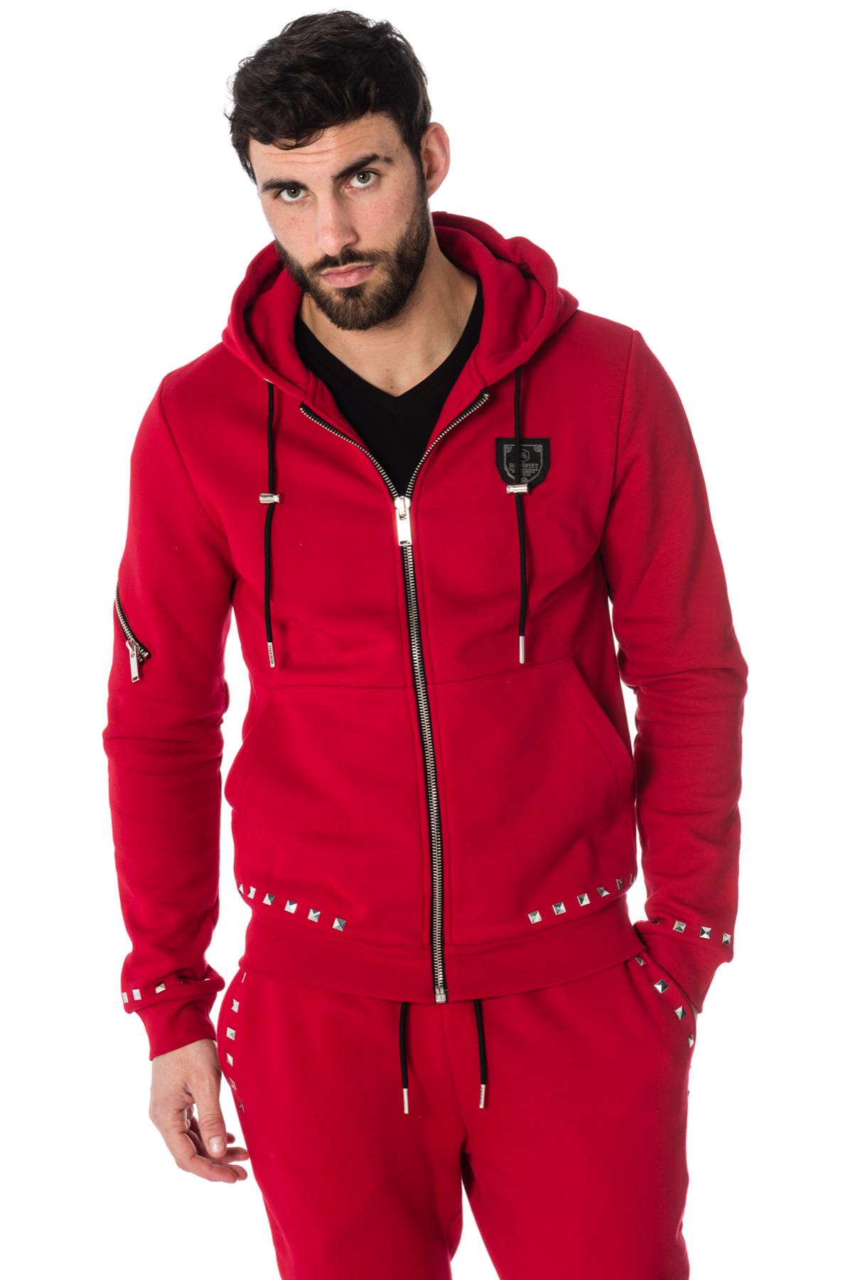 Horspist men's red zipped sweatshirt - Image n°5