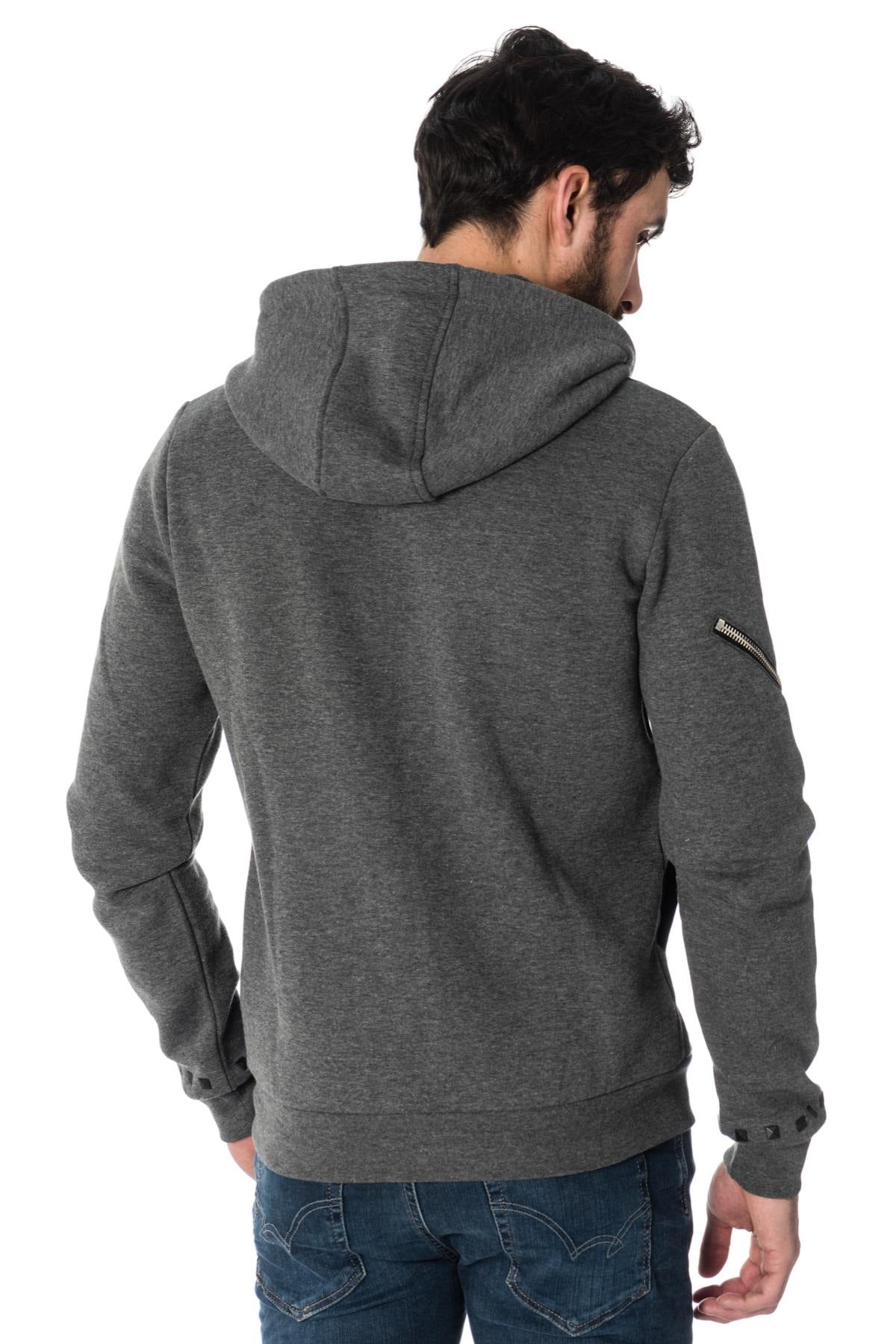 Horspist men's gray zipped sweatshirt - Image n°4