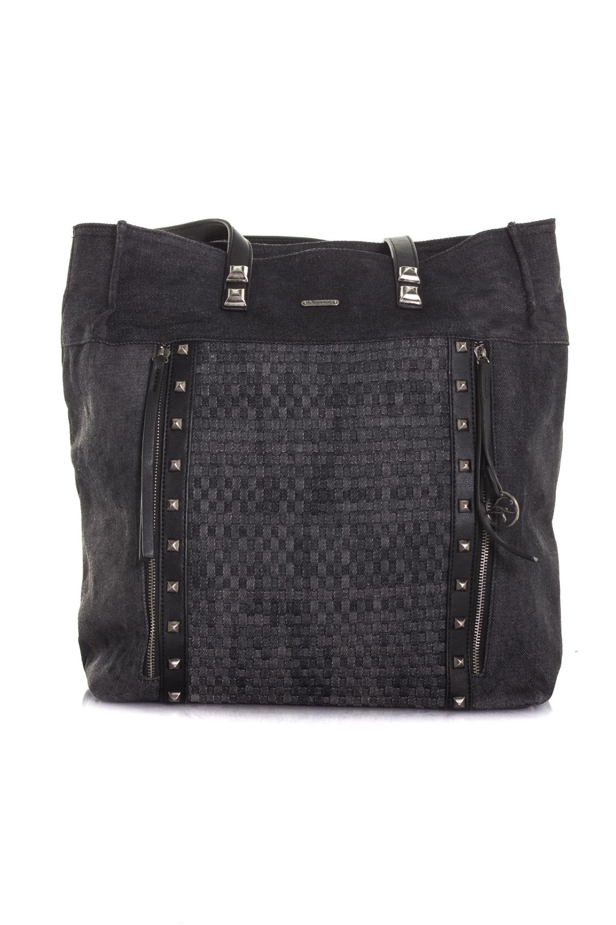 Demme denim shopping bag with studs - Image n°1