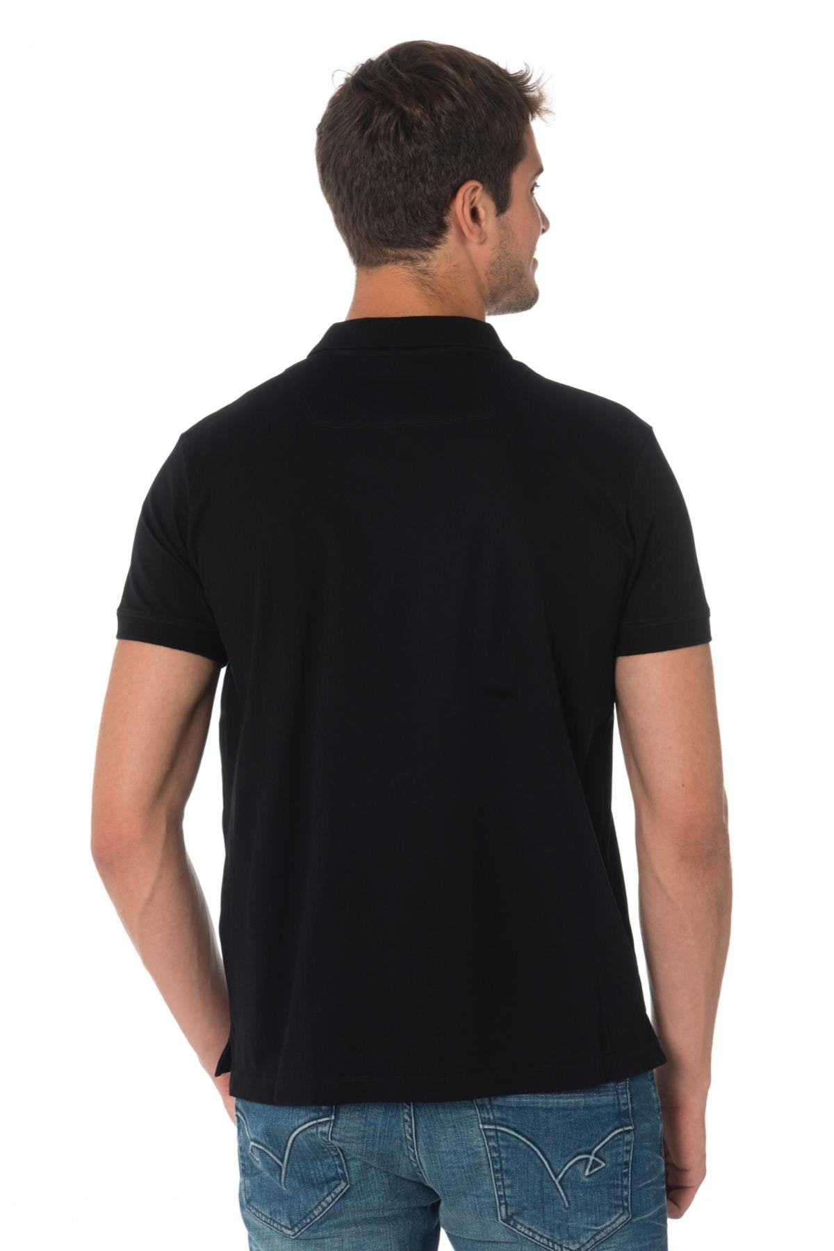 Diesel black pique cotton polo shirt - Image n°4