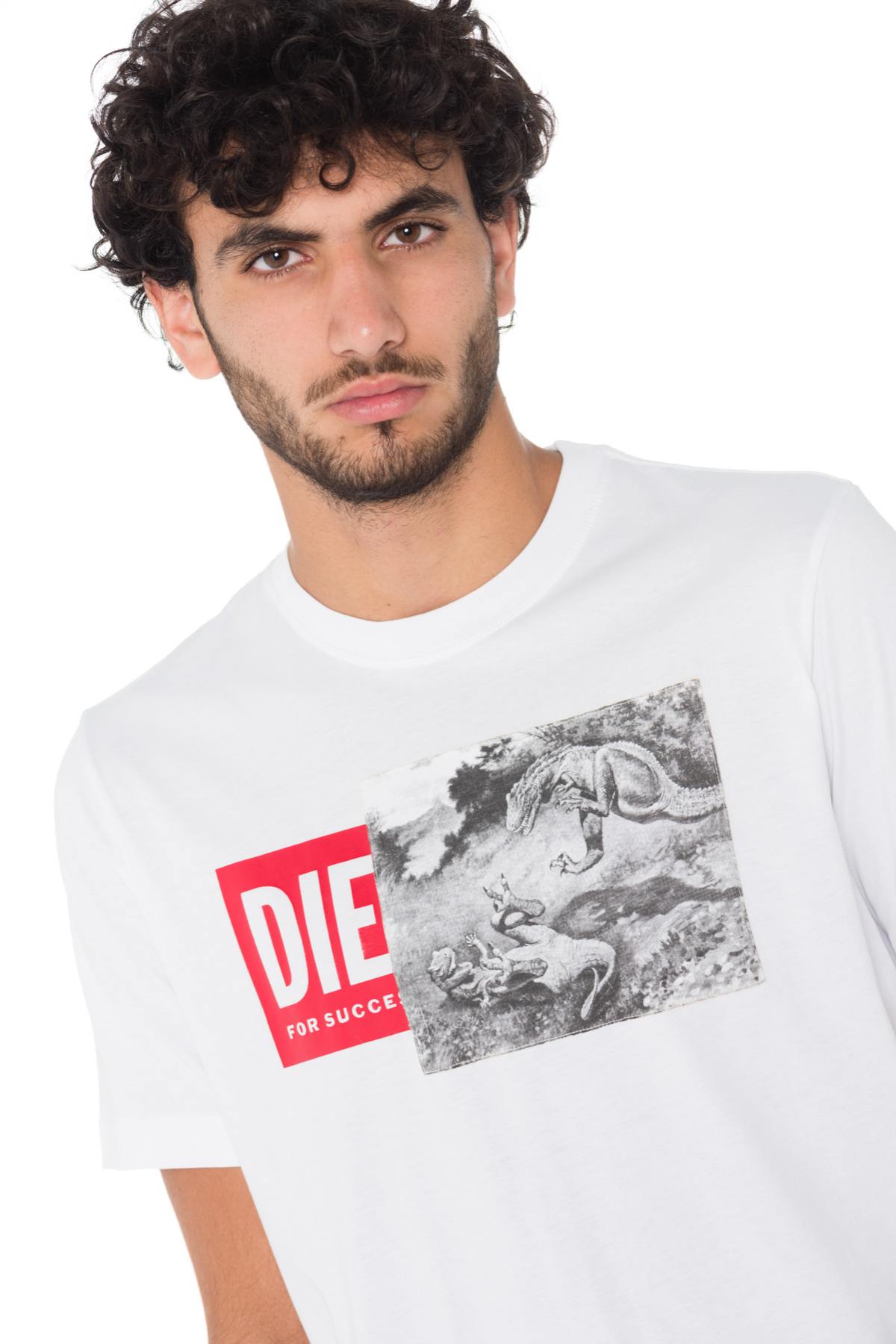 Diesel white t-shirt with dinosaurs - Image n°2