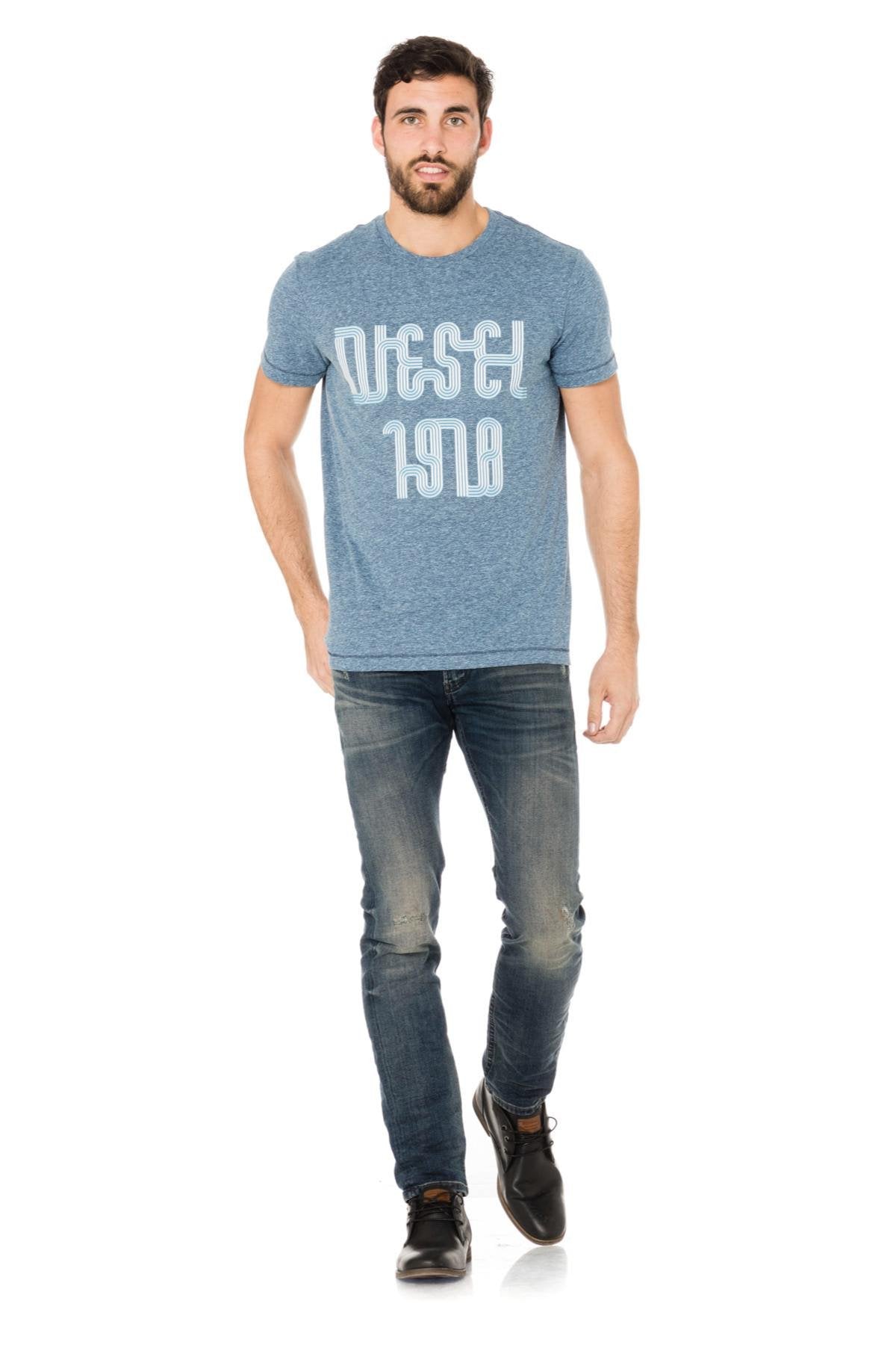 Men's diesel heather blue t-shirt - Image n°2