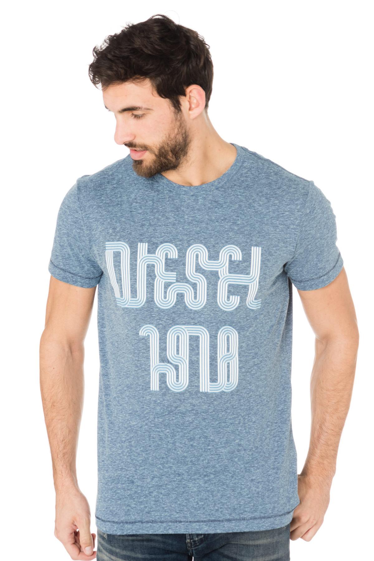 Men's diesel heather blue t-shirt - Image n°1