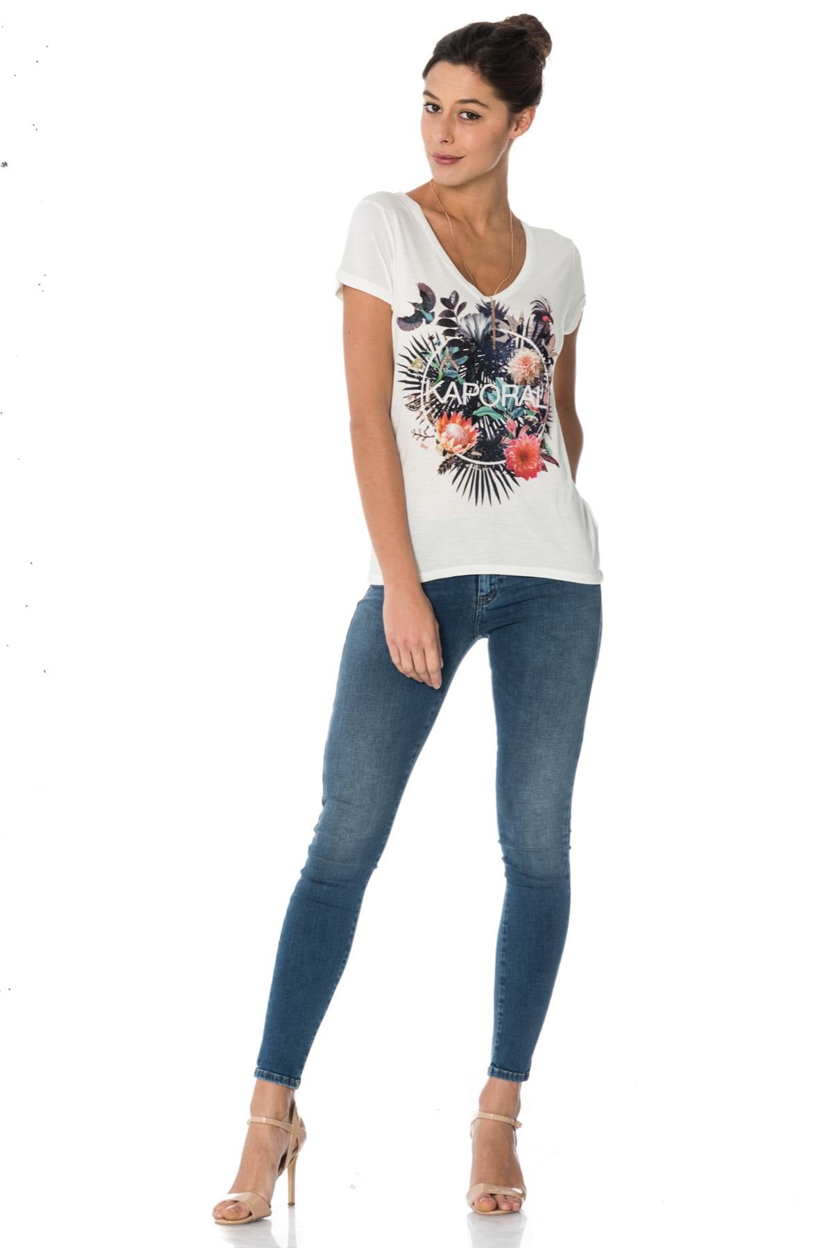 Kaporal women's tropical print T-shirt - Image n°2