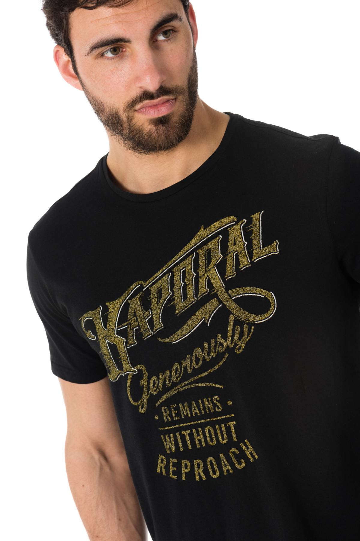 Kaporal black t-shirt with vintage inscription - Image n°4