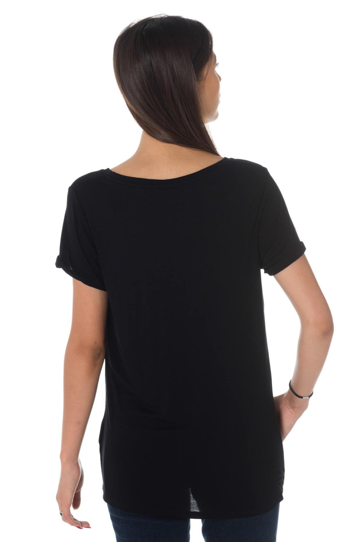 Kaporal women's black flowing t-shirt - Image n°3