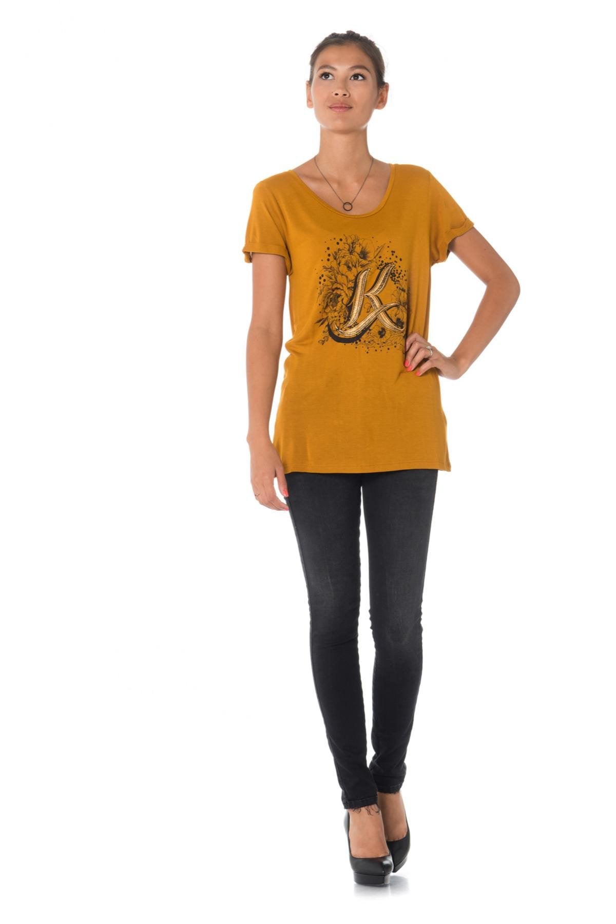 Kaporal women's t-shirt in honey color - Image n°2