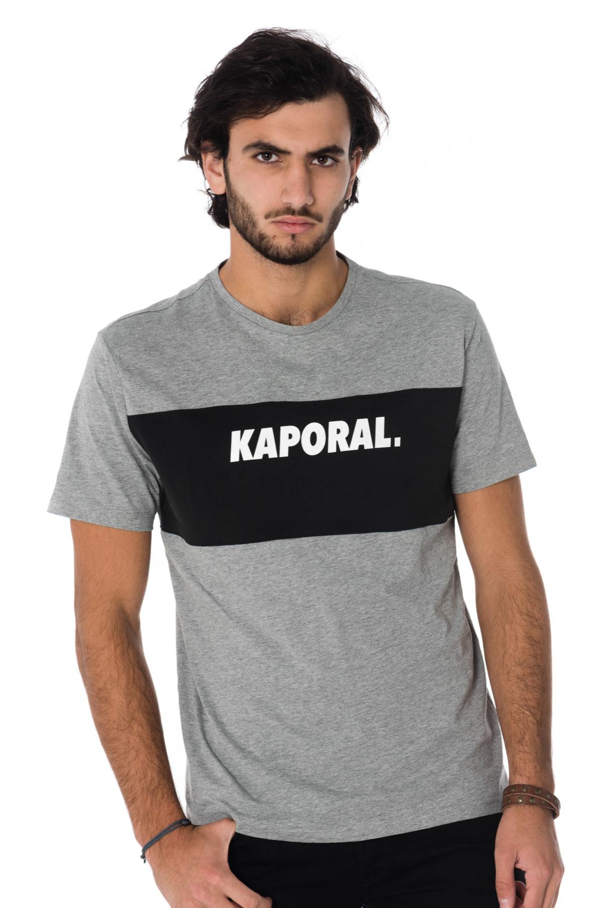 Heather gray T-shirt with Kaporal flocking - Image n°1