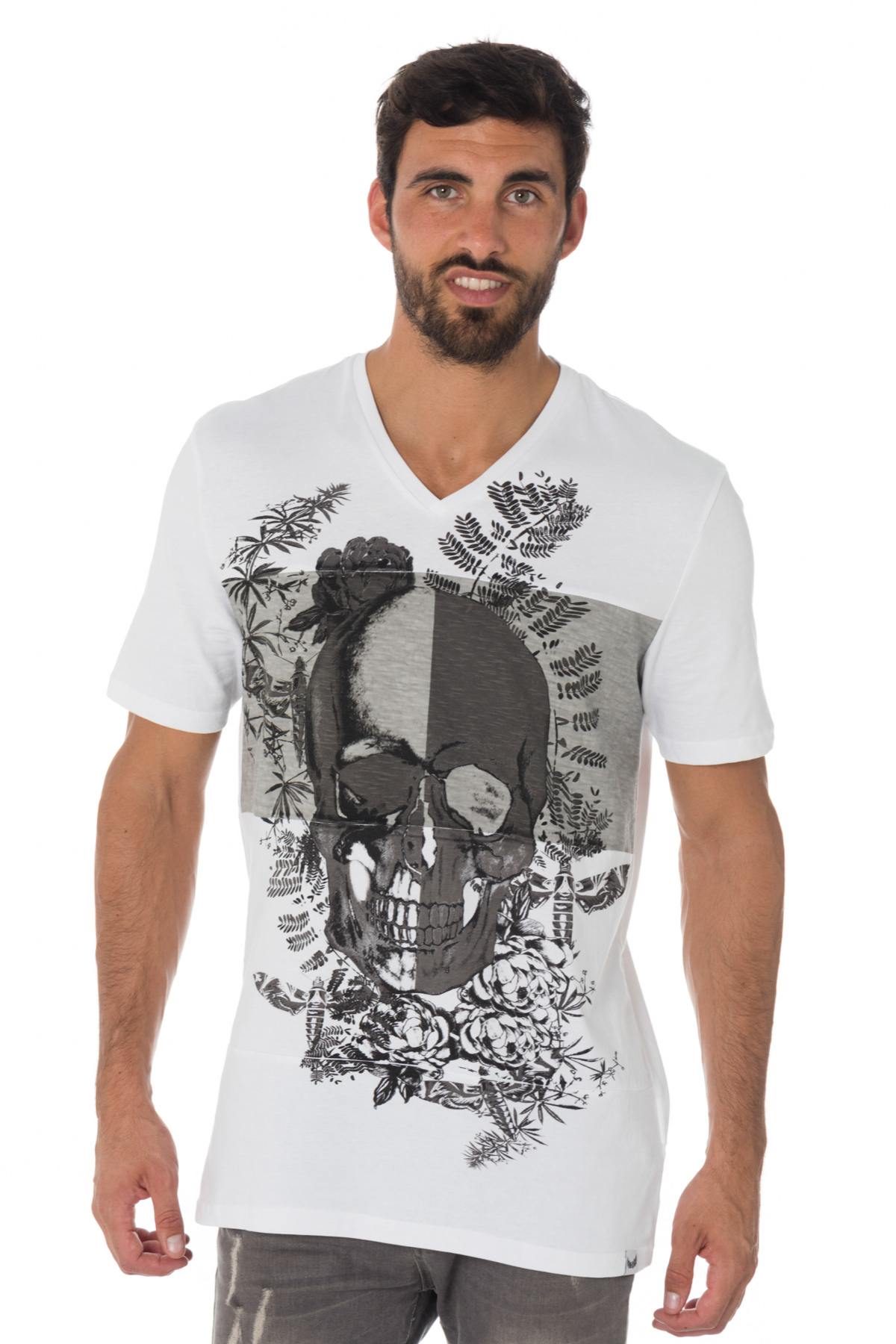 Men's white skull t-shirt - Image n°1