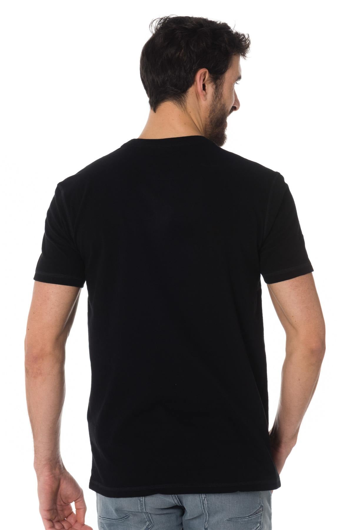 Men's black round neck T-shirt - Image n°3