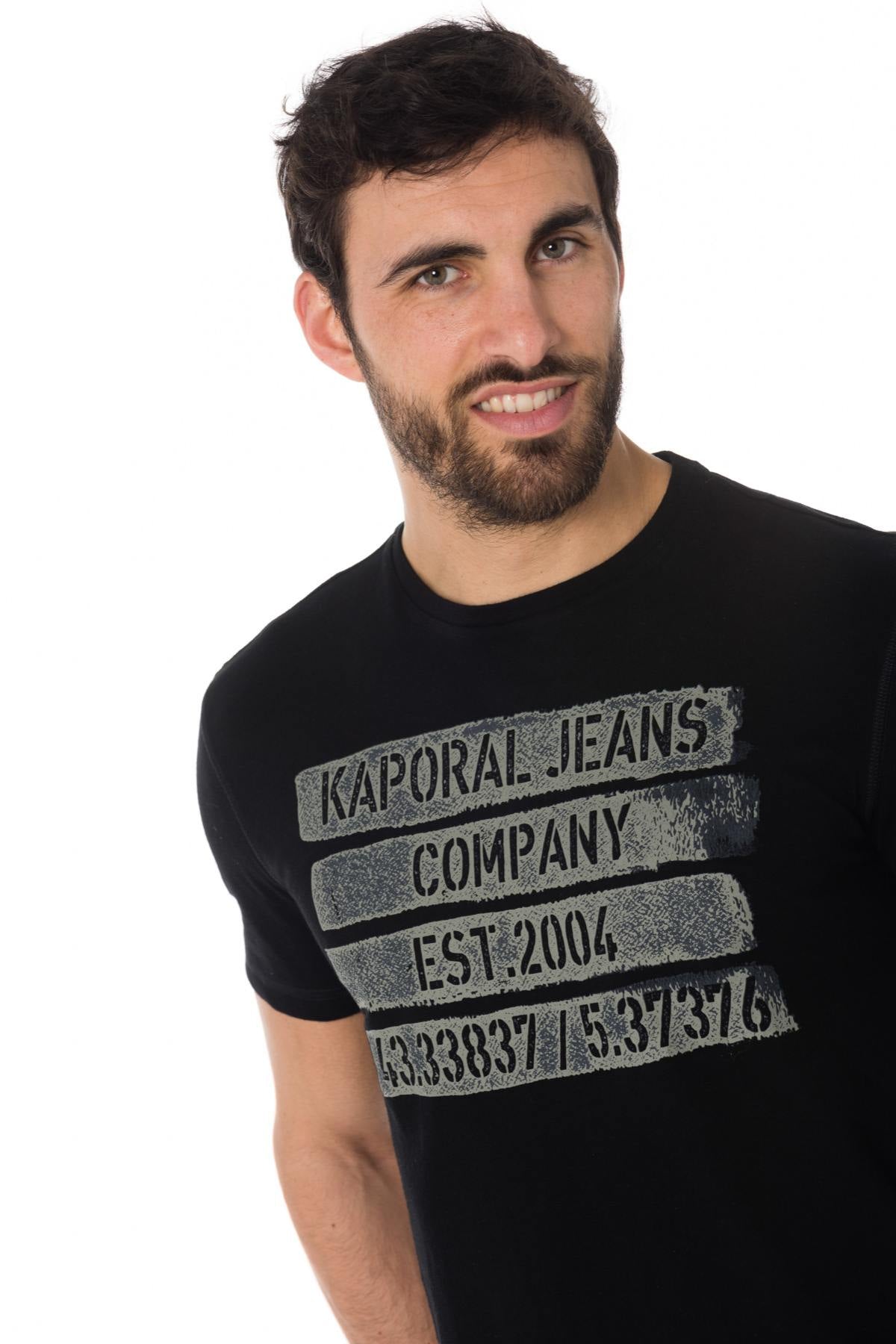 Men's black round neck T-shirt - Image n°4