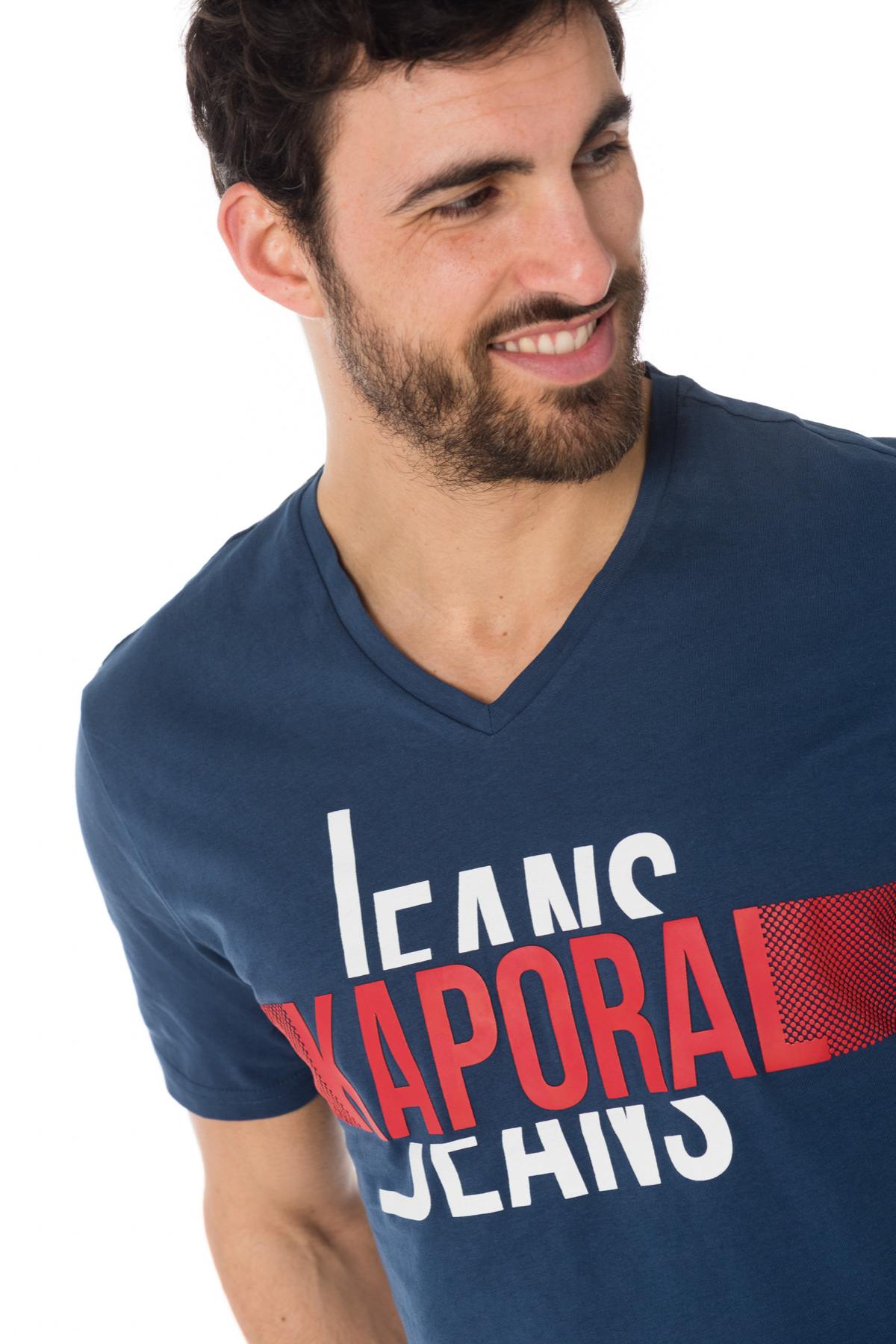 Navy blue V-neck t-shirt - Image n°4