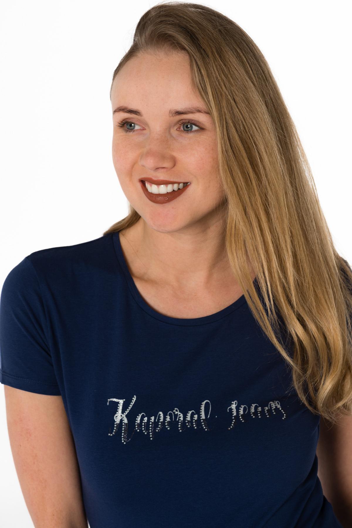 Women's plain navy t-shirt - Image n°4