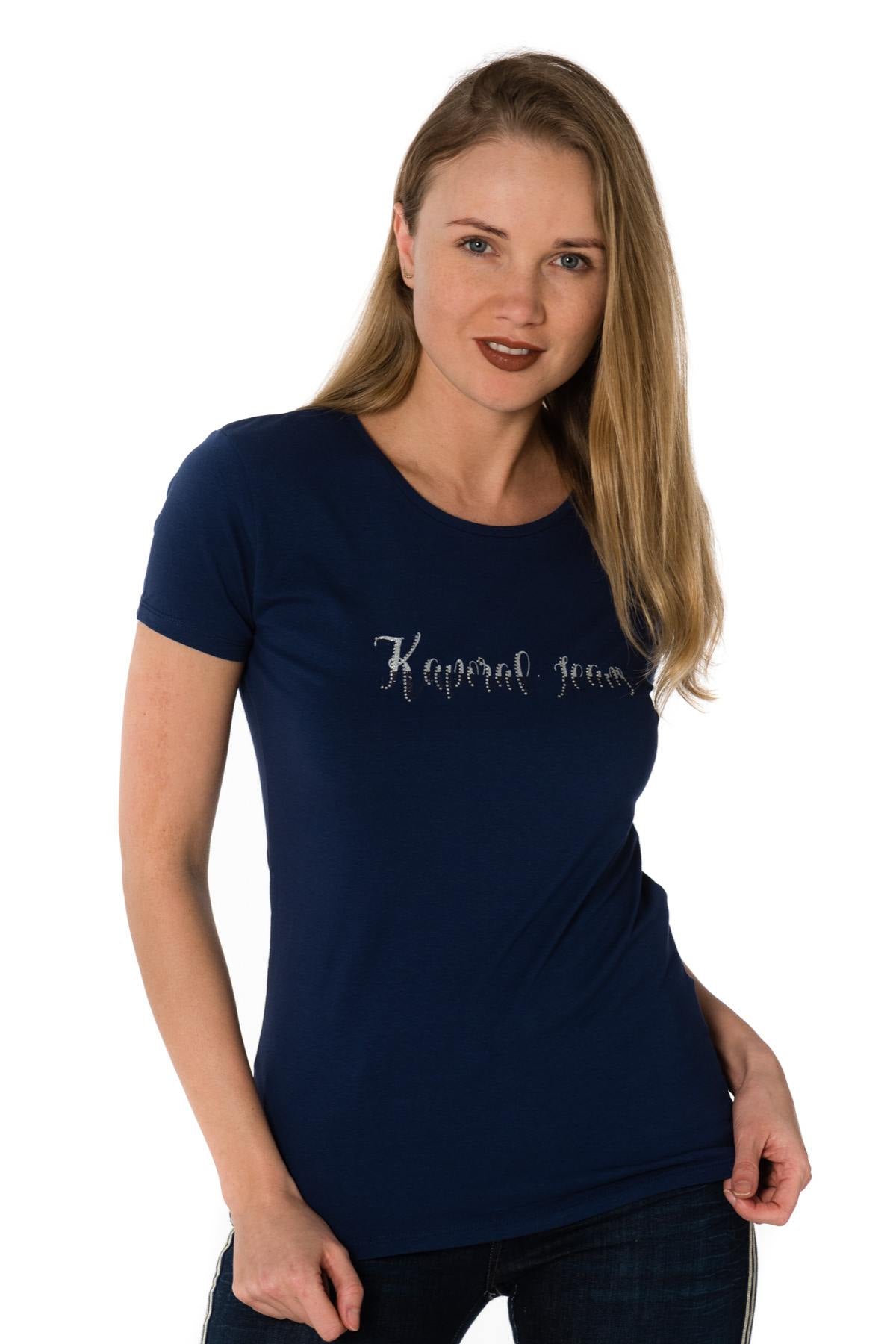 Women's plain navy t-shirt - Image n°5