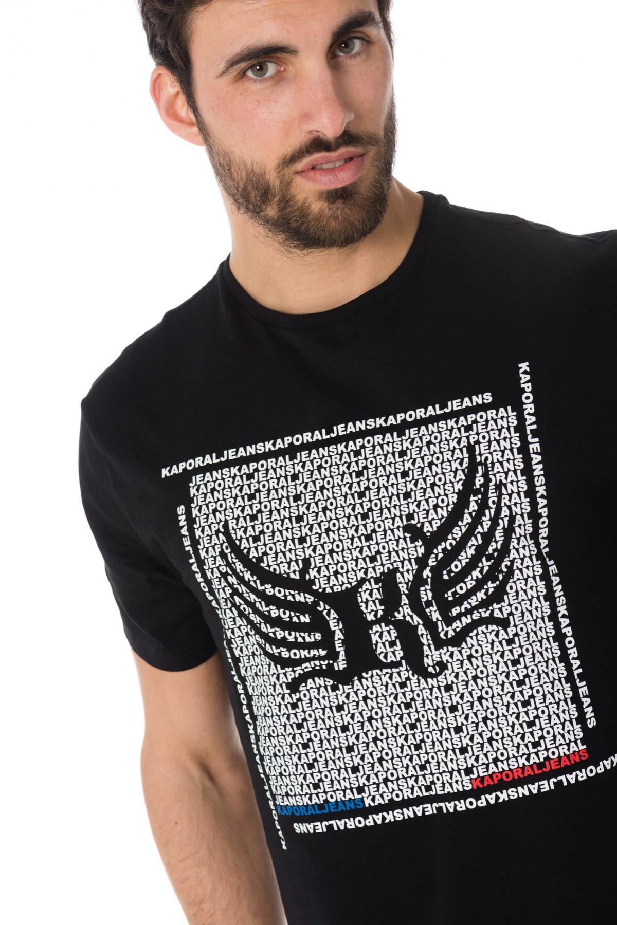 Men's black t-shirt with white logo - Image n°2