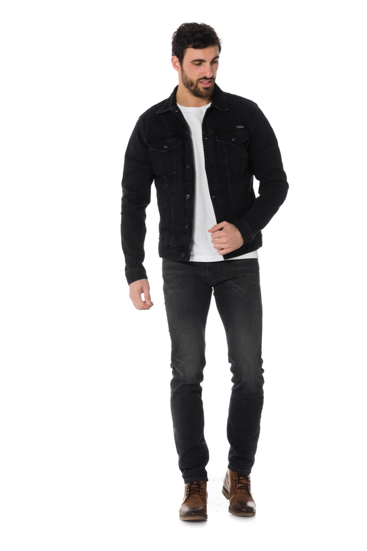 Men's raw black denim jacket - Image n°2