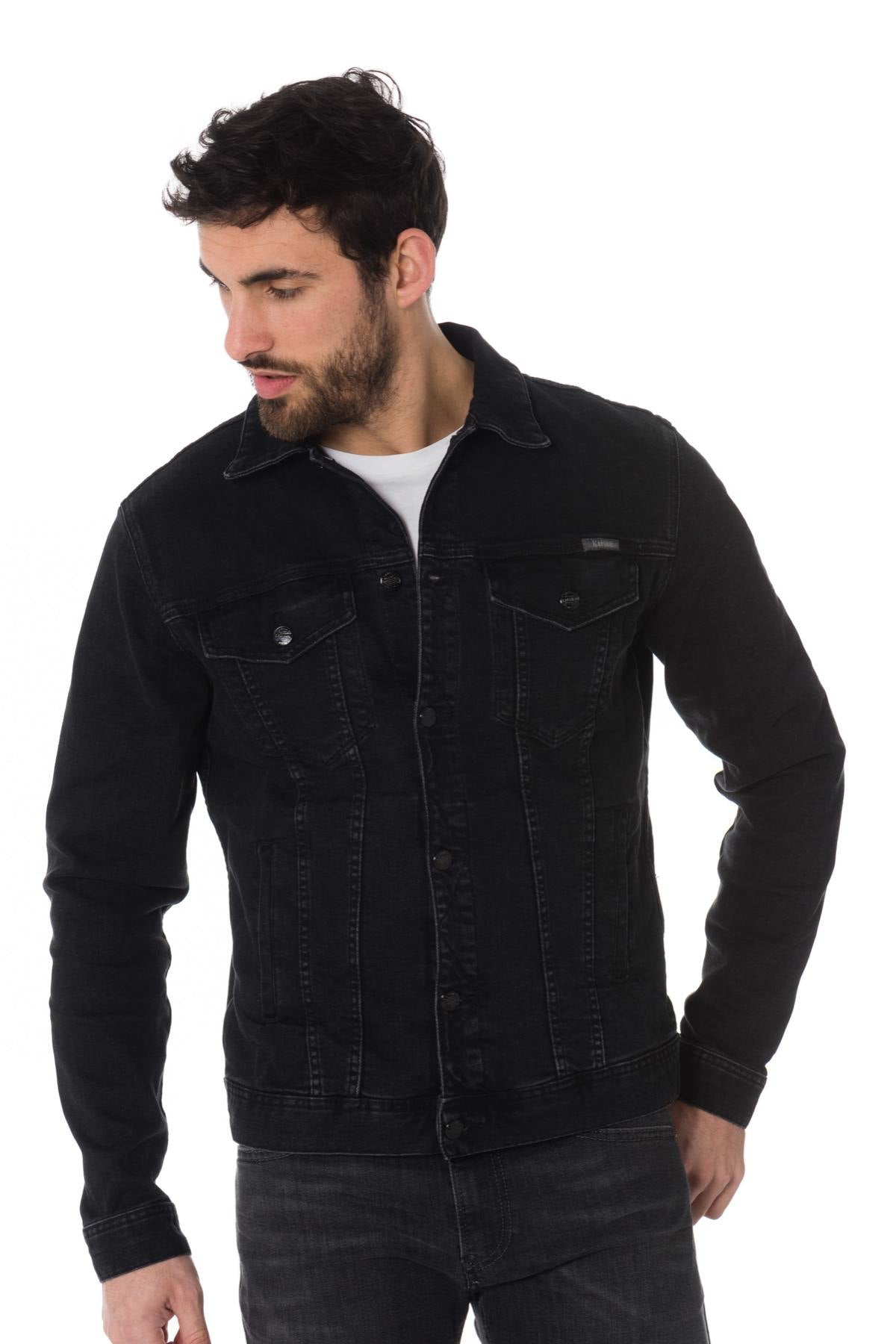 Men's raw black denim jacket - Image n°1