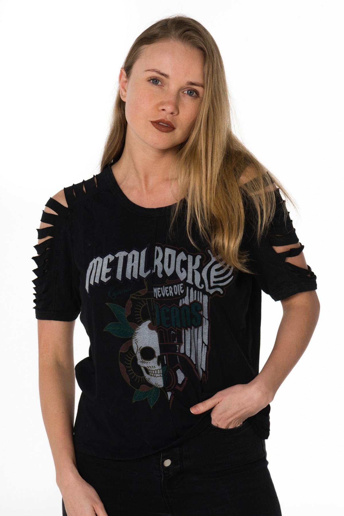 Women's rock metal destroy t-shirt - Image n°4